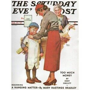 Saturday Evening Post Card 7"x5" of Front Cover February 27, 1937 Orcutt Bradley